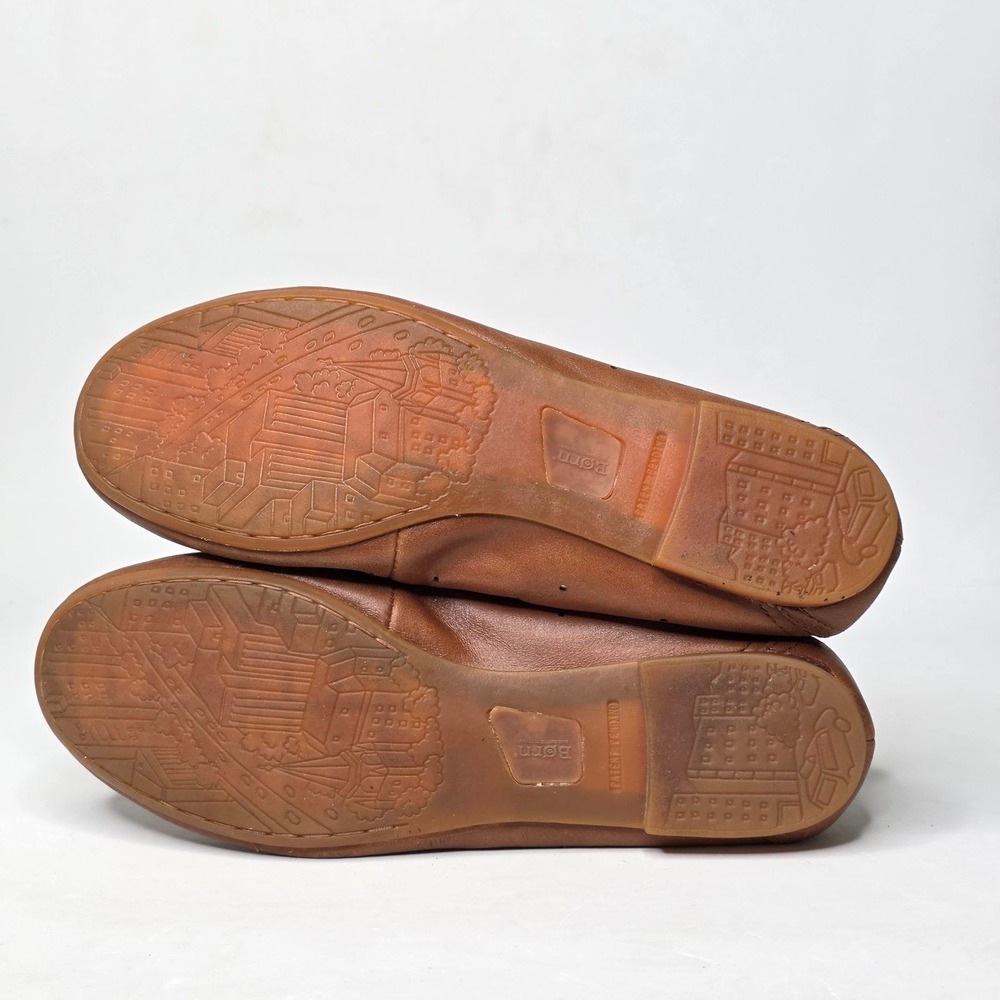 Born Ballet Women's Size 9 Brown Tan Leather Flats Loafers Slip On Comfort Shoes - Picture 5 of 12